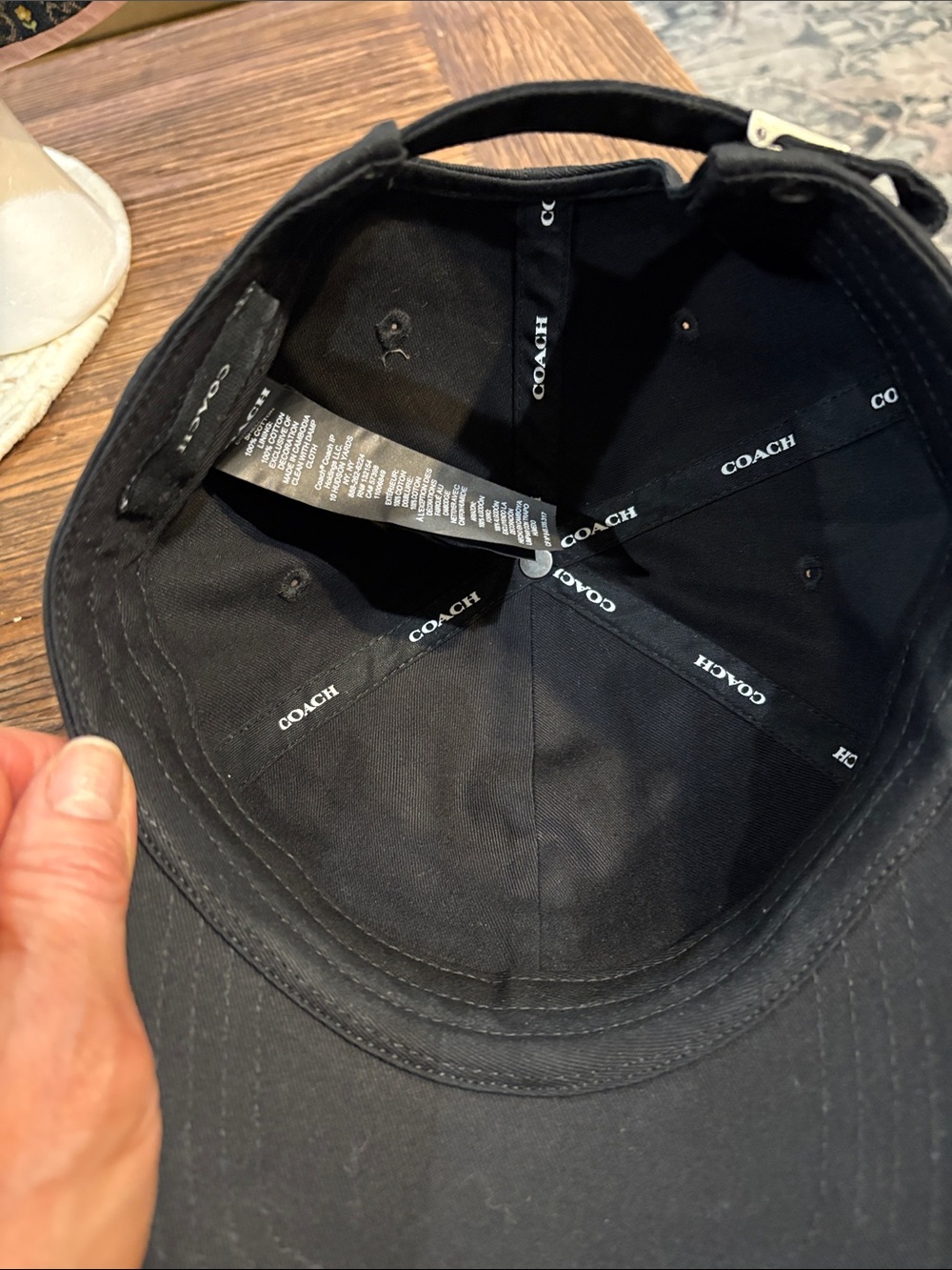 Coach Black Embroidered Logo Baseball Cap - Picture 2 of 8